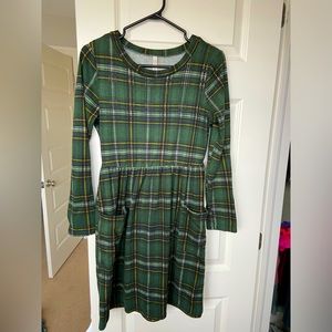Green tartan dress